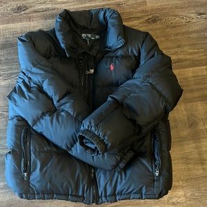 Mens Polo by Ralph Lauren black puffer coat. XL